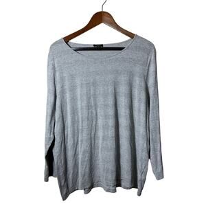 Talbots Women Top Grey‎ Metallic Shimmer Long Sleeve 2XP